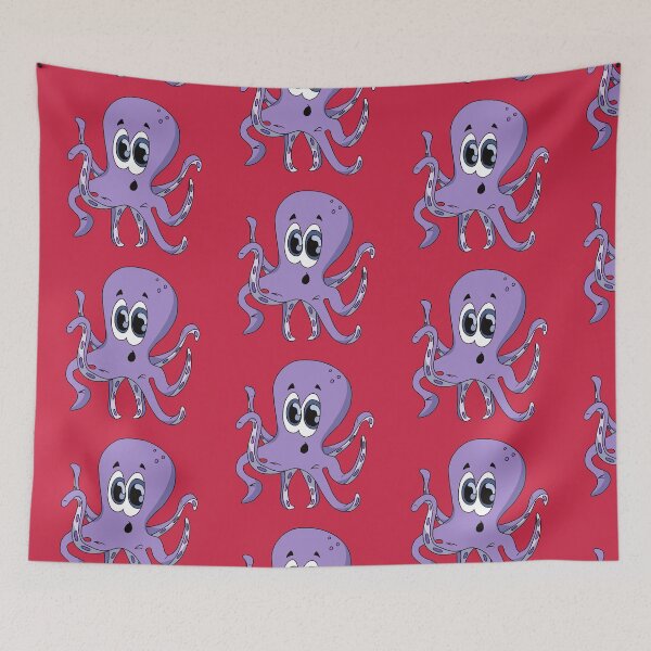 Item preview, Adorable Kawaii Surprised Octopus with Big Blue Eyes designed and sold by CozyCritters8.