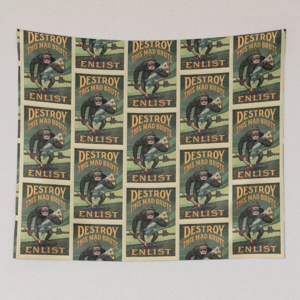 Item preview, Destroy This Mad Brute - WWI Army Recruiting  designed and sold by warishellstore.