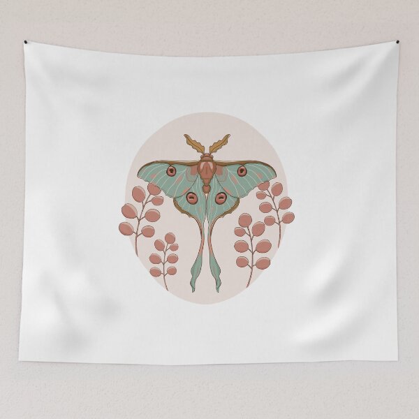 Item preview, Luna Moth & Eucalyptus - Boho Botanical Illustration designed and sold by Zymetryart.