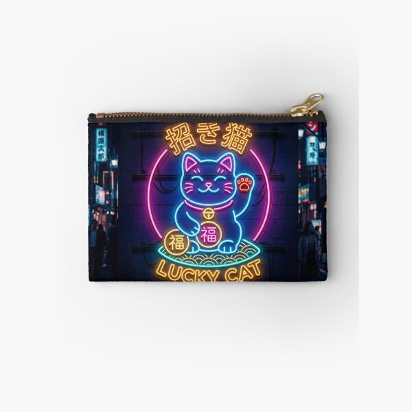 Item preview, Neon Lucky Cat – Japanese Street Maneki Neko designed and sold by MoqunaDesign.