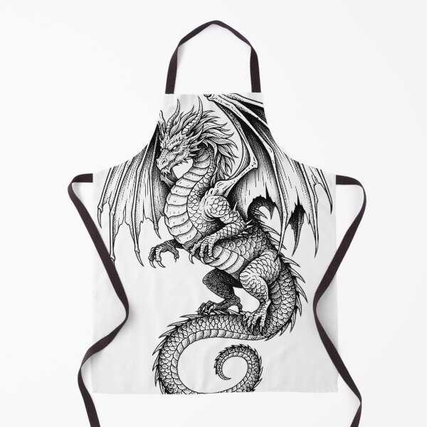 Item preview, Majestic Dragon Engraving | Hand Drawn Fantasy Dragon Illustration designed and sold by DragonSerpent Ink.