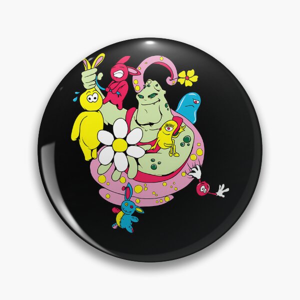 Item preview, Green Monster Surrounded By Small Creatures And White Daisy designed and sold by Jiberale.