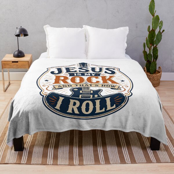 Item preview, Christian Inspirational Quote, Jesus Is My Rock and That’s How I Roll Christian Guitar designed and sold by graphic-genie.