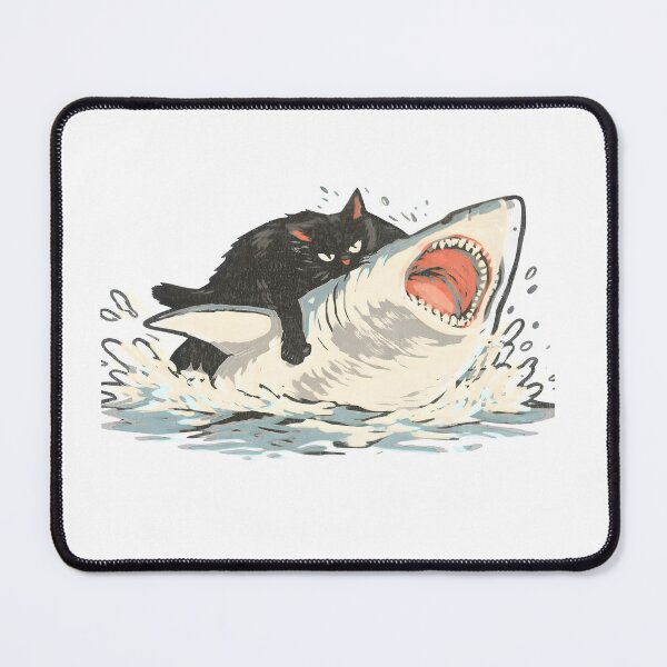 Item preview, Meme Hilarious Cat Riding Shark Funny Ocean  designed and sold by jimmyneo.