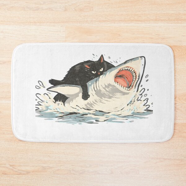 Item preview, Meme Hilarious Cat Riding Shark Funny Ocean  designed and sold by jimmyneo.