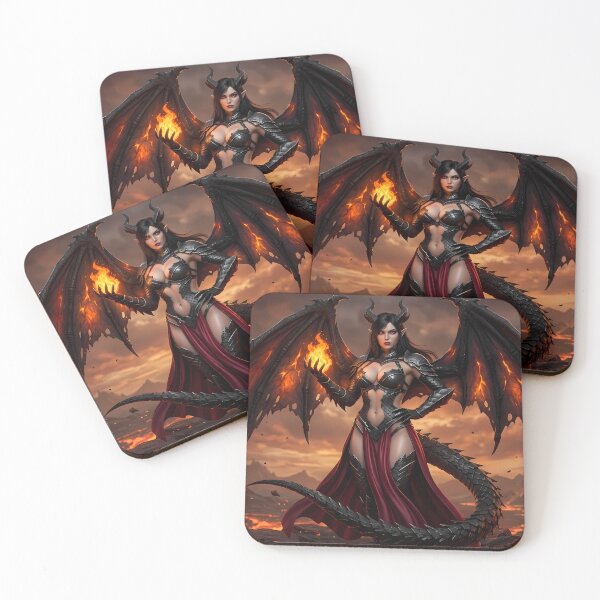 Item preview, Fiery Winged Demon Queen Succubus designed and sold by GalleryBrisArt.