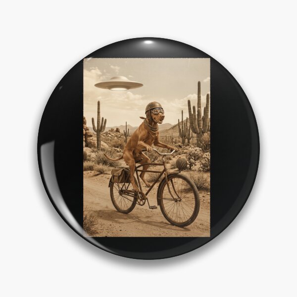 Item preview, Vizsla Riding Bike Wild West Western UFO Dog Lover designed and sold by dian-rody-crest.
