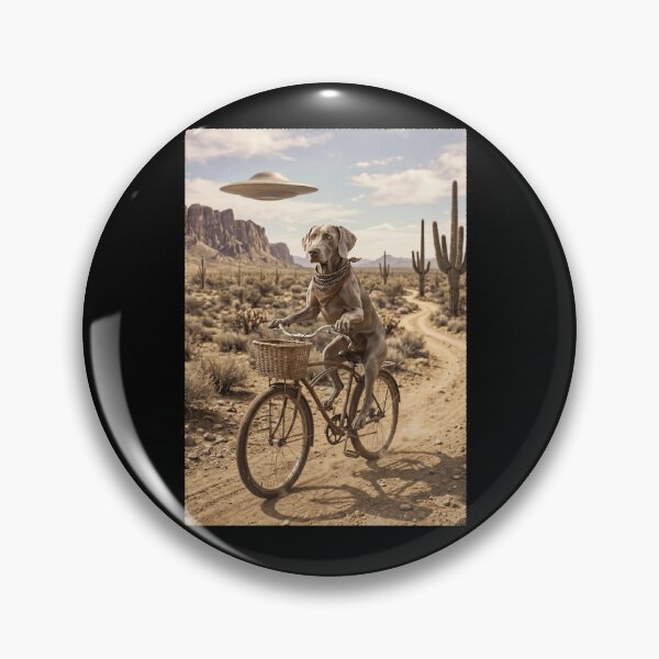 Item preview, Weimaraner Riding Bike Wild West Western UFO Dog Lover designed and sold by dian-rody-crest.