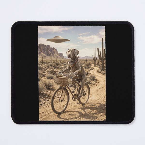 Item preview, Weimaraner Riding Bike Wild West Western UFO Dog Lover designed and sold by dian-rody-crest.