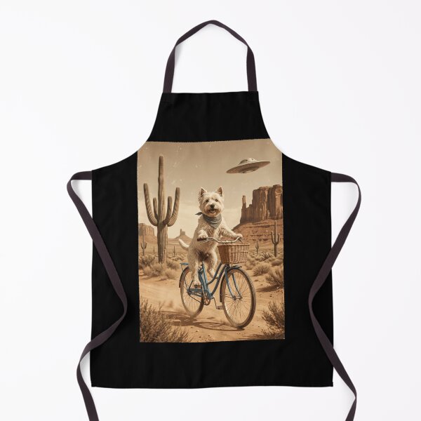 Item preview, West Highland White Terrier Riding Bike Wild West Western UFO Dog Lover designed and sold by dian-rody-crest.