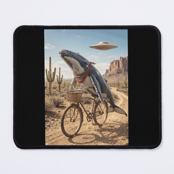 Item preview, Whale Riding Bike Wild West Western UFO Animal Lover designed and sold by dian-rody-crest.