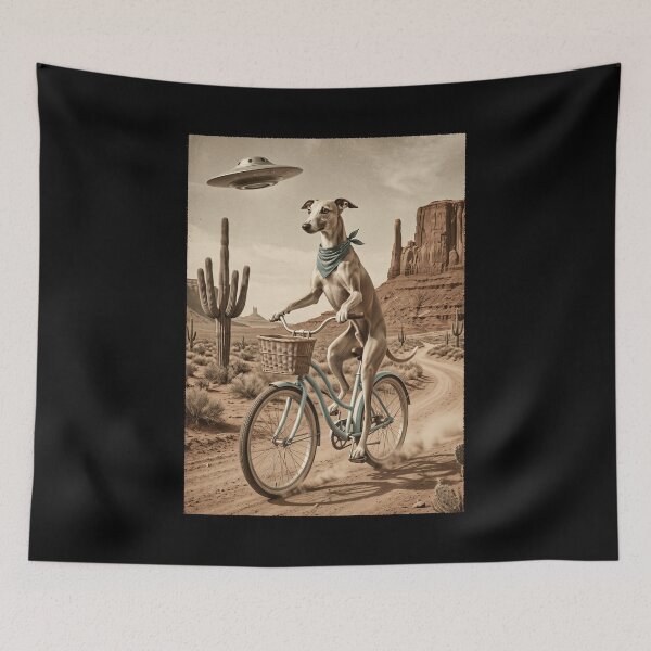 Item preview, Whippet Riding Bike Wild West Western UFO Dog Lover designed and sold by dian-rody-crest.