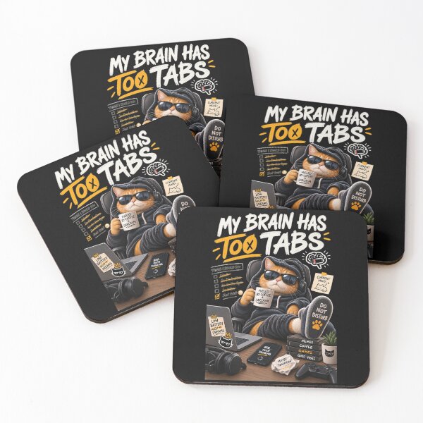 Item preview, My Brain Has 100 Tabs Funny Cat designed and sold by KerOo1.