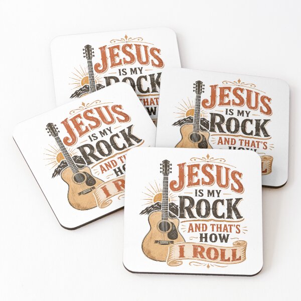 Item preview, Christian Inspirational Quote, Jesus Is My Rock and That’s How I Roll Christian Guitar designed and sold by graphic-genie.