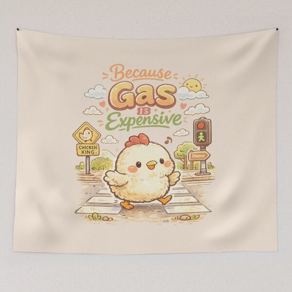 Item preview, Cute Why Did The Chicken Cross The Road? Because Gas Is Expensive | Kawaii Funny Chicken Crossing Humor designed and sold by Moons Studio.