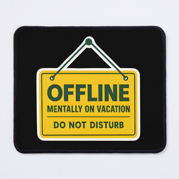 Item preview, Offline Mentally On Vacation Do Not Disturb Yellow Door Sign Sticker designed and sold by FestivityFinds.