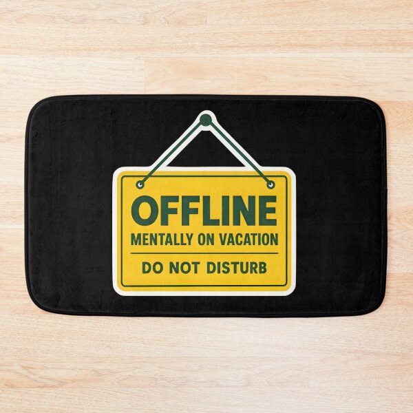 Item preview, Offline Mentally On Vacation Do Not Disturb Yellow Door Sign Sticker designed and sold by FestivityFinds.
