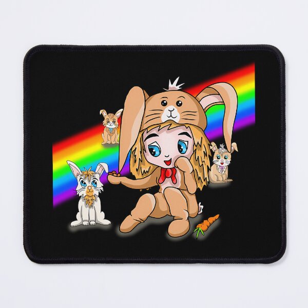 Item preview, Girl In Bunny Costume Sitting With Rabbits Under Rainbow designed and sold by KingdomTwelve.