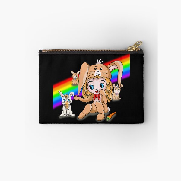 Item preview, Girl In Bunny Costume Sitting With Rabbits Under Rainbow designed and sold by KingdomTwelve.