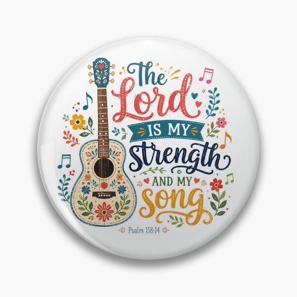 Item preview, Christian Inspirational Quote, The Lord Is My Strength and My Song Christian Guitar designed and sold by graphic-genie.