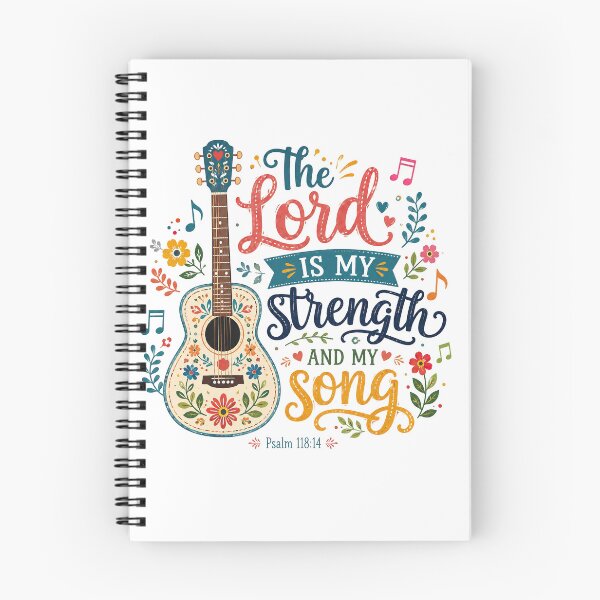 Item preview, Christian Inspirational Quote, The Lord Is My Strength and My Song Christian Guitar designed and sold by graphic-genie.