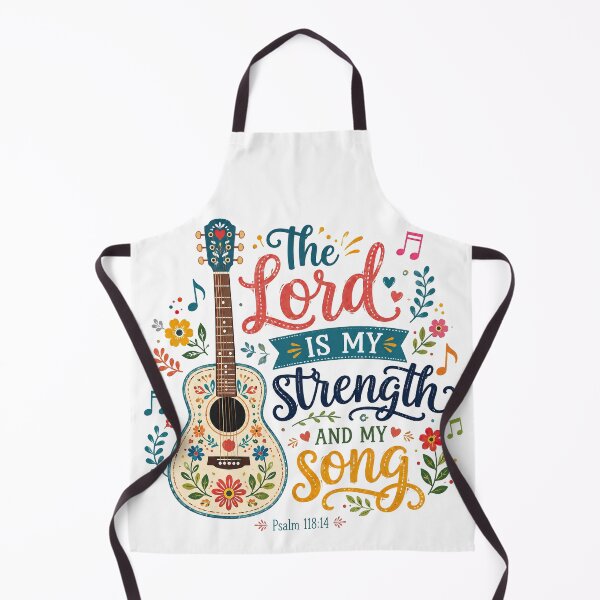 Item preview, Christian Inspirational Quote, The Lord Is My Strength and My Song Christian Guitar designed and sold by graphic-genie.