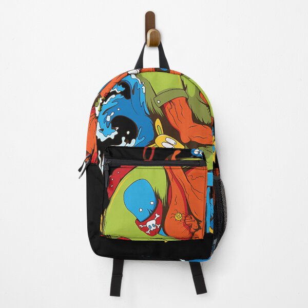 Item preview, Orange Monster Sitting On Blue Stool Among Ocean Waves designed and sold by KingdomTwelve.