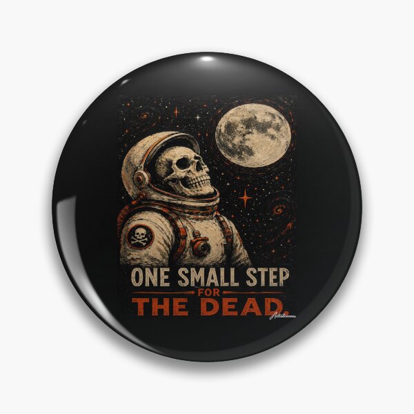 Item preview, Skeleton Astronaut Smiling Moon Space Halloween Flat Design Art designed and sold by Artisticanvas.