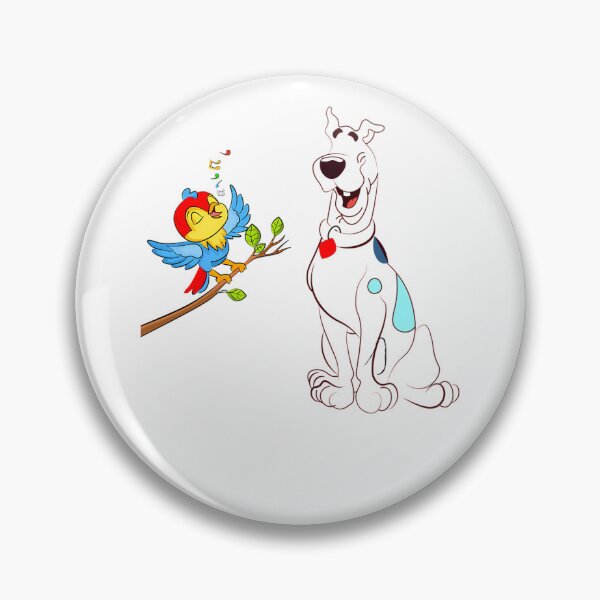 Item preview, Black Dog Outline Looking At Singing Little Bird designed and sold by KingdomTwelve.