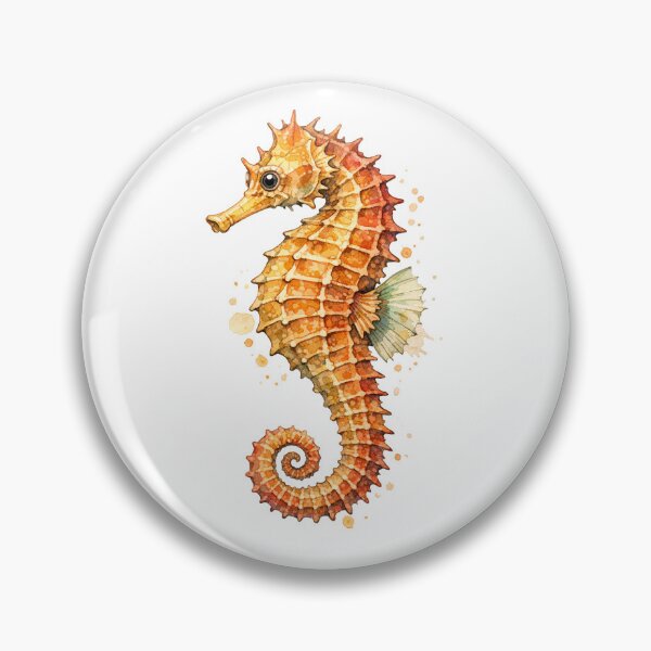 Item preview, Orange Seahorse – Marine Art (Watercolor) designed and sold by Chaoscience.