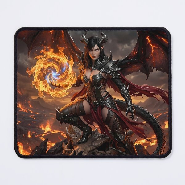 Item preview, Fiery Winged Demon Queen Succubus designed and sold by GalleryBrisArt.