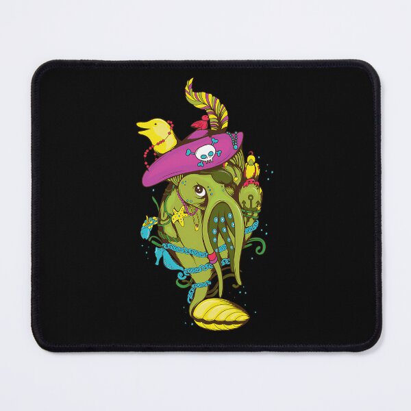 Item preview, Green Cthulhu Creature Wearing Pink Pirate Hat designed and sold by KingdomTwelve.