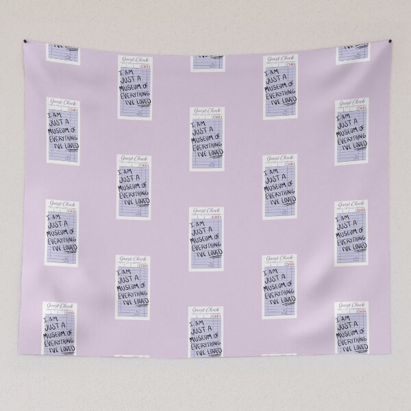 Item preview, I am just a museum of everything i've loved | guest check | docket | purple designed and sold by Sophie Louise Arts.
