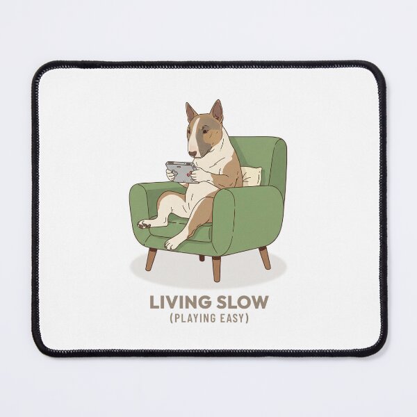 Item preview, Bull Terrier Gamer Relaxing with Video Games Vintage Aesthetic designed and sold by COZY VINTAGE animal.