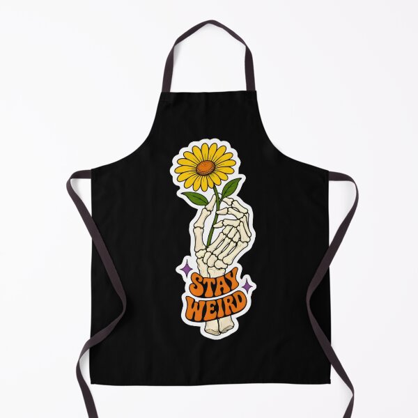 Item preview, Stay Weird Skeleton Hand Yellow Daisy Flower Retro Sticker designed and sold by FestivityFinds.