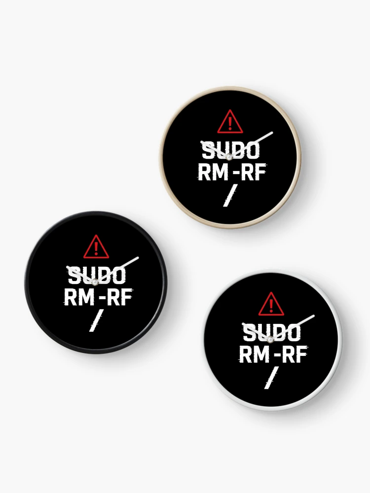 Thumbnail 3 of 4, Clock, Sudo Rm -Rf / Danger Terminal Command designed and sold by MotionBanana Art.