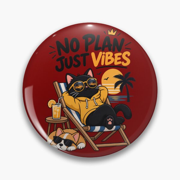 Item preview, No Plan Just Vibes Summer Cat designed and sold by KerOo1.