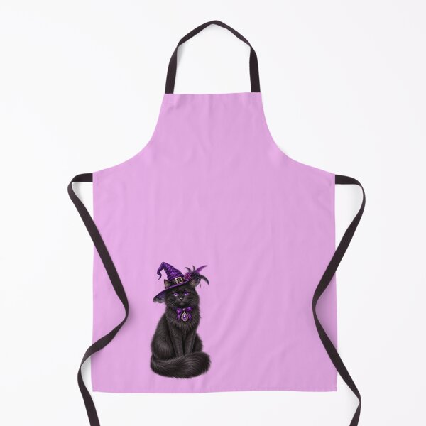 Item preview, Mystic Black Cat Witch in Purple Hat designed and sold by med-lavender-ee.