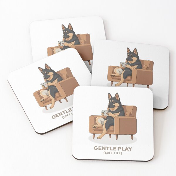 Item preview, German Shepherd Gamer Playing Video Games Vintage Aesthetic designed and sold by COZY VINTAGE animal.