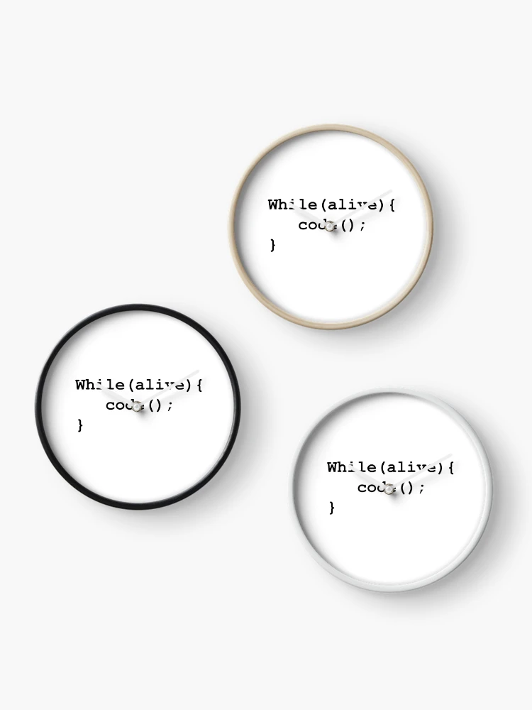 Thumbnail 3 of 4, Clock, While Alive Code Loop Syntax designed and sold by MotionBanana Art.
