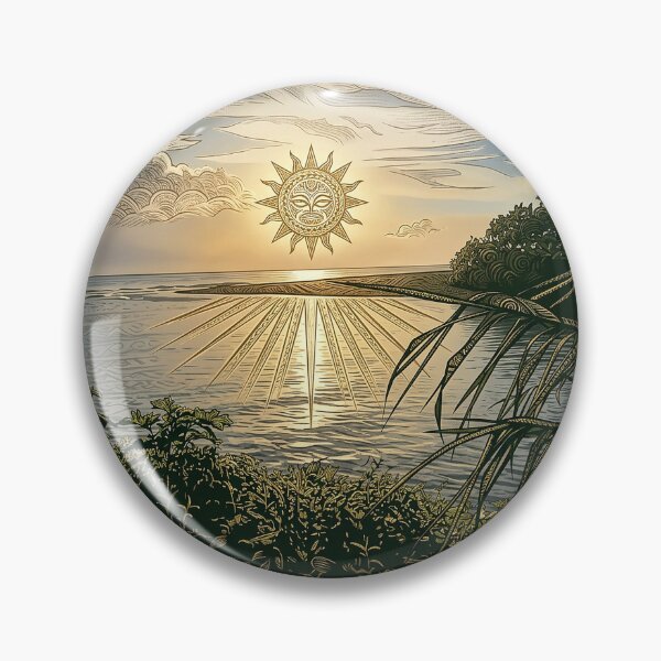 Item preview, Sacred Awakening — Tiki Sun over the Lagoon designed and sold by Hawaii26.