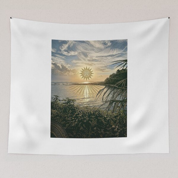 Item preview, Sacred Awakening — Tiki Sun over the Lagoon designed and sold by Hawaii26.