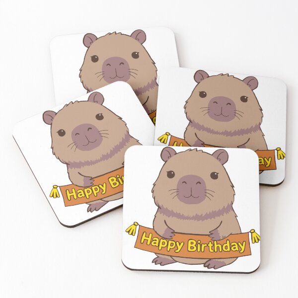 Item preview, Capybara Birthday designed and sold by BunnySoftArt.