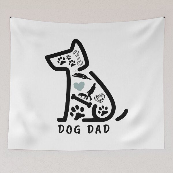 Item preview, Dog Dad Silhouette with Icons designed and sold by SoyLamderma.