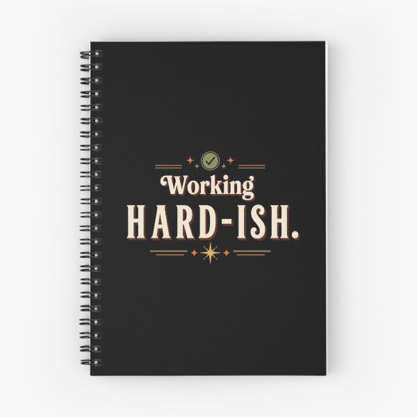 Item preview, Working Hard-ish. | Funny Office Humor Retro Typography Design designed and sold by Irene Catchmind.