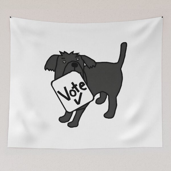 Item preview, Dog Holding Vote Sign Running designed and sold by SoyLamderma.