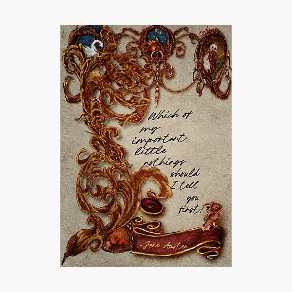 Item preview, Jane Austen Quote Watercolor Whimsical Art designed and sold by Monica Laipple.