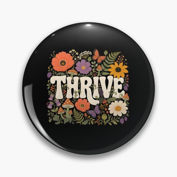 Item preview, Thrive Retro Floral Botanical Butterfly Mushroom T-Shirt designed and sold by FestivityFinds.