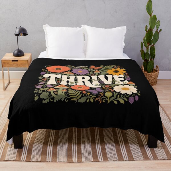 Item preview, Thrive Retro Floral Botanical Butterfly Mushroom T-Shirt designed and sold by FestivityFinds.