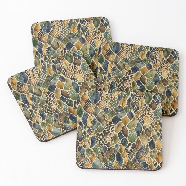 Item preview, Abstract Watercolor Reptile Scale Pattern designed and sold by zenjiinspired.